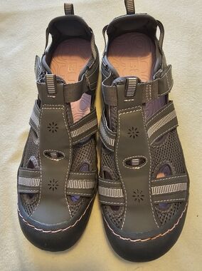 NEW JBU Womens Regional Water Ready Sandals Color: Charcol/pink SZ 11 M